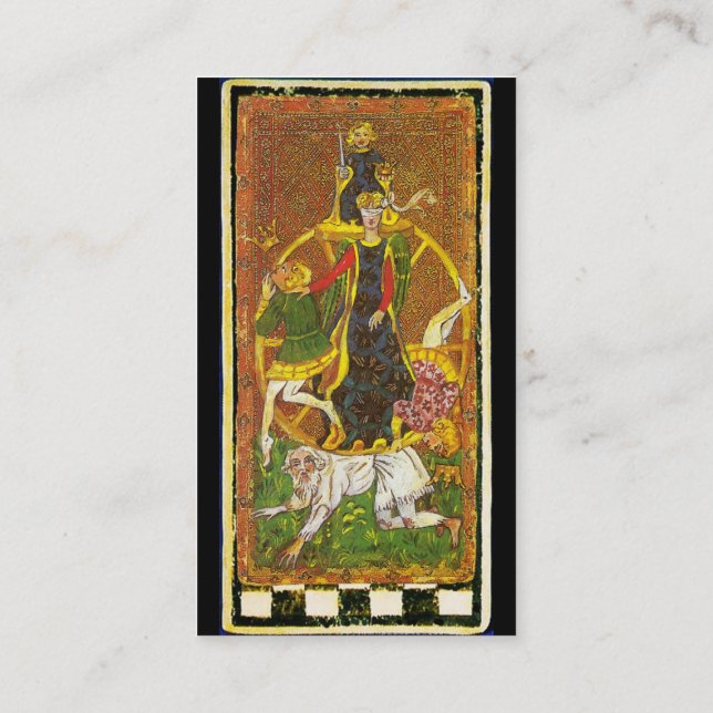 ANTIQUE RENAISSANCE TAROTS/ SOL & WHEEL OF FORTUNE VISITKORT (Baksida)