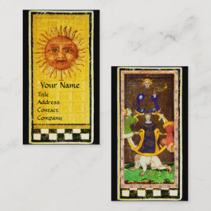 ANTIQUE RENAISSANCE TAROTS/ SOL & WHEEL OF FORTUNE VISITKORT