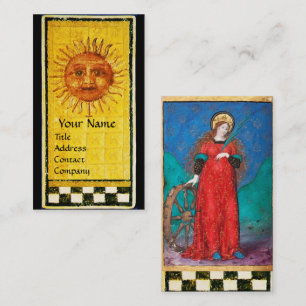 ANTIQUE RENAISSANCE TAROTS/ SOL & WHEEL OF FORTUNE VISITKORT