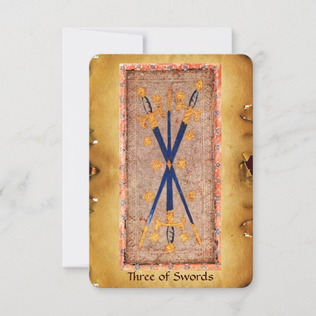 ANTIQUE RENAISSANCE TAROTS/Three of Swords (Framsida)
