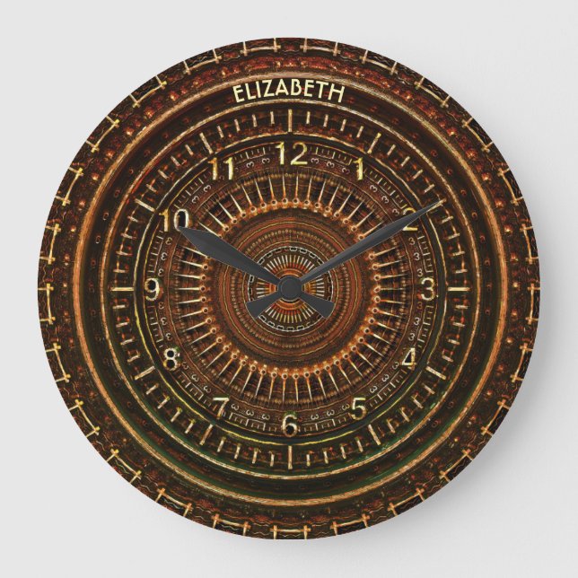 Antique Retro Steampunk Rusty Art Deco Clock Stor Klocka (Framsida)