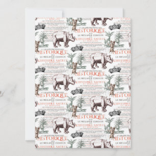 Antique Rhinoceros Rhino Abrecht Durer Stil Inbjudningar