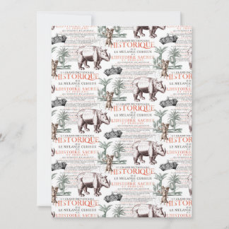 Antique Rhinoceros Rhino Abrecht Durer Stil Inbjudningar