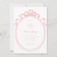 Antique Ribbon Bow Victorian Rosa Baby Shower