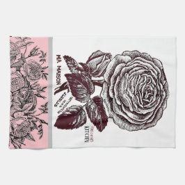 Antique Ro - Ditt val av Rosa för text Kökshandduk