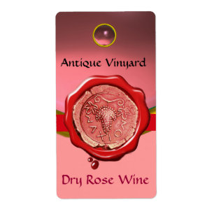 ANTIQUE RO GRAPE VIN RÖD VAX SEAL,Rosa Fraktsedel