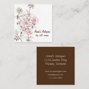 Antique Ro Mauve Chocolate Brown Fyrkantigt Visitkort