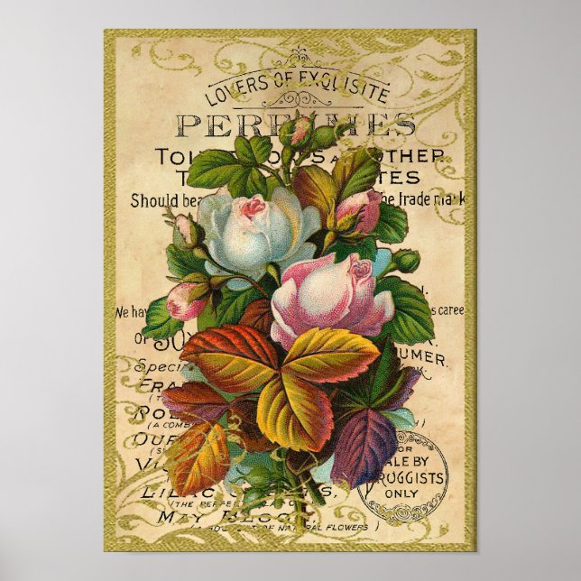 Antique Ro Parfym Butterflies Poster (Framsidan)