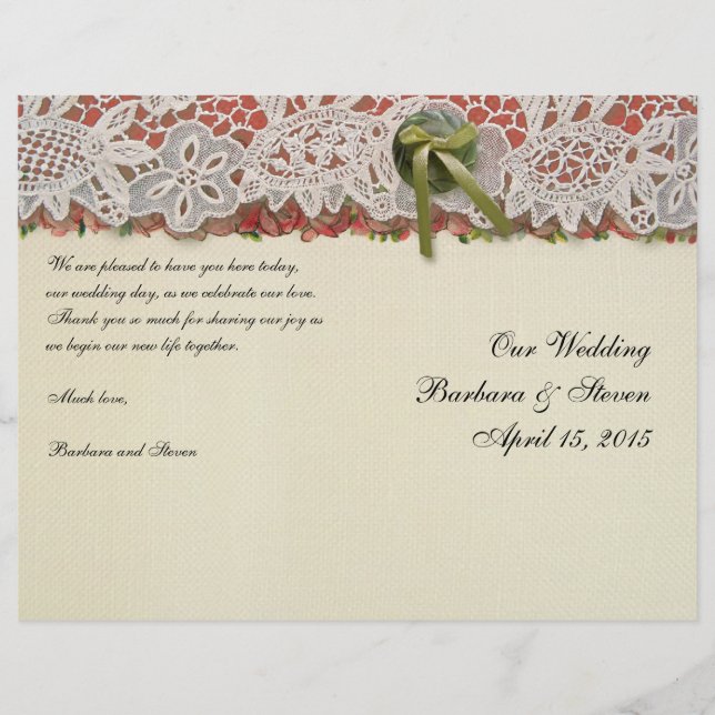 Antique Ro Snöre Rustic Red Victorian Burlap (Framsida)