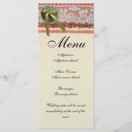 Antique Ro Snöre Rustic Red Victorian Burlap Meny