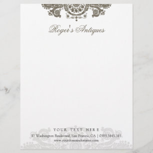 Antique Rocoornate Letterhead Brevhuvud