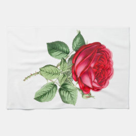 Antique Röd ros Simple Kökshandduk