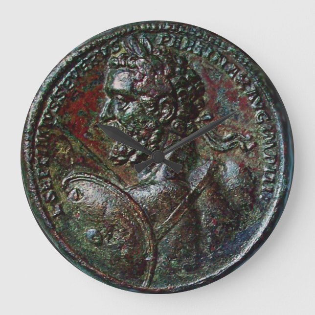 ANTIQUE ROMAN BRONZE MEDALLION EMPEROR ALLVARLIGT STOR KLOCKA (Framsida)