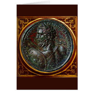 ANTIQUE ROMAN BRONZE MEDALLION HÄLSNINGSKORT