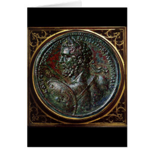 ANTIQUE ROMAN BRONZE MEDALLION HÄLSNINGSKORT