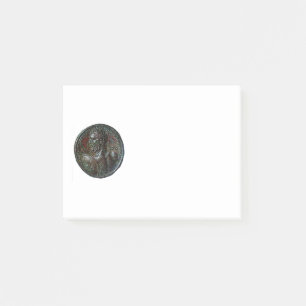 ANTIQUE ROMAN BRONZE MEDALLION POST-IT BLOCK