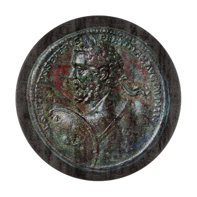 ANTIQUE ROMAN BRONZE MEDALLION SEPTIMUS SEVERUS (Framsidan)