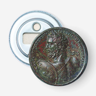 ANTIQUE ROMAN BRONZE MEDALLION SEPTIMUS SEVERUS FLASKÖPPNARE