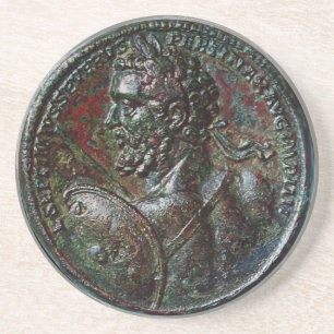 ANTIQUE ROMAN BRONZE MEDALLION SEPTIMUS SEVERUS UNDERLÄGG