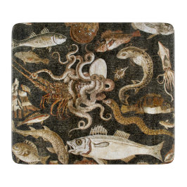 Antique Roman Mosaic Pompeii Sea Life Stone Mosaic