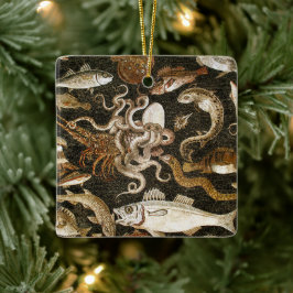 Antique Roman Mosaic Pompeii Sea Life Stone Mosaic Julgransprydnad Keramik