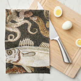 Antique Roman Mosaic Pompeii Sea Life Stone Mosaic Kökshandduk
