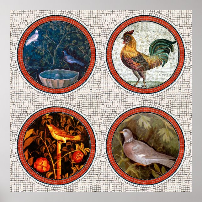 ANTIQUE ROMAN MOSAICS/BIRDS RO OCH TUPP POSTER (Framsidan)