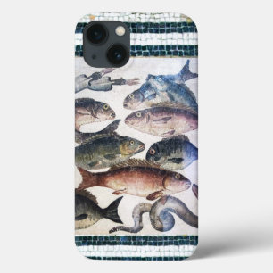 ANTIQUE ROMAN MOSAICS, FISKAR,HAVSOMRÅDESSCENE