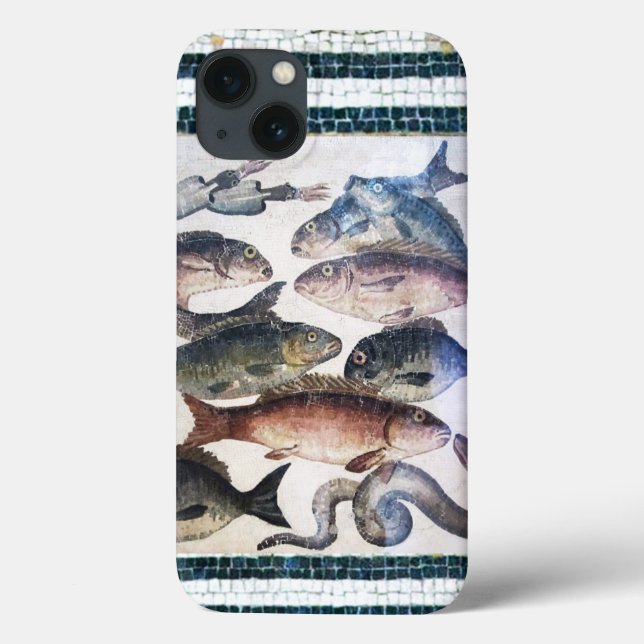 ANTIQUE ROMAN MOSAICS, FISKAR,HAVSOMRÅDESSCENE (Baksida)