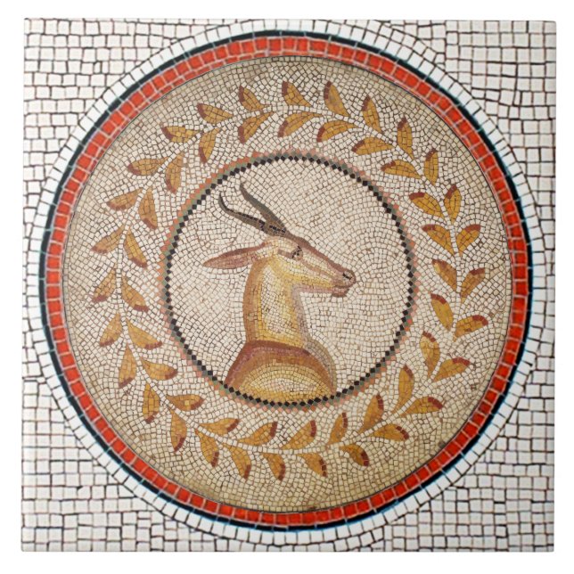 ANTIQUE ROMAN MOSAICS/GAZZELLE KAKELPLATTA (Framsidan)