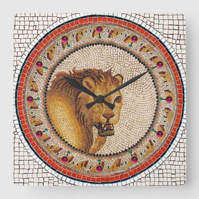 ANTIQUE ROMAN MOSAICS/LEJON FYRKANTIG KLOCKA (Framsida)