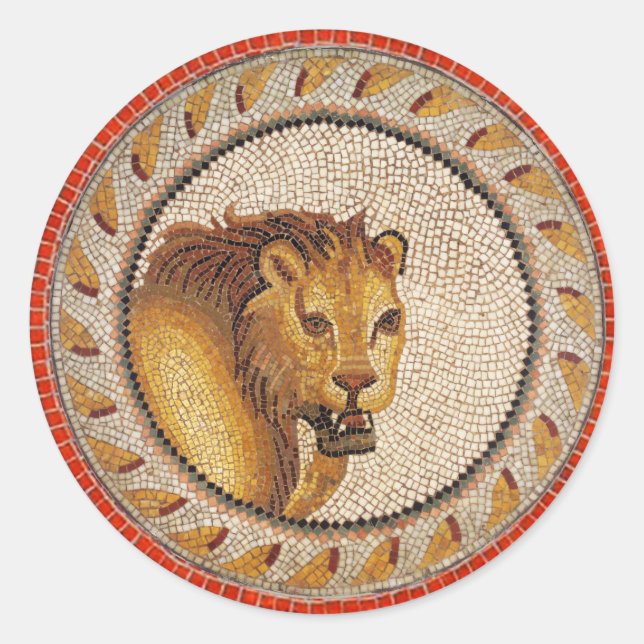 ANTIQUE ROMAN MOSAICS/LEJON RUNT KLISTERMÄRKE (Framsida)
