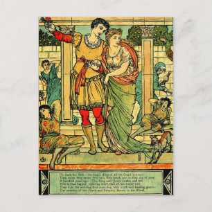 Antique Romantic Walter Crane Sleeping Beauty Vykort