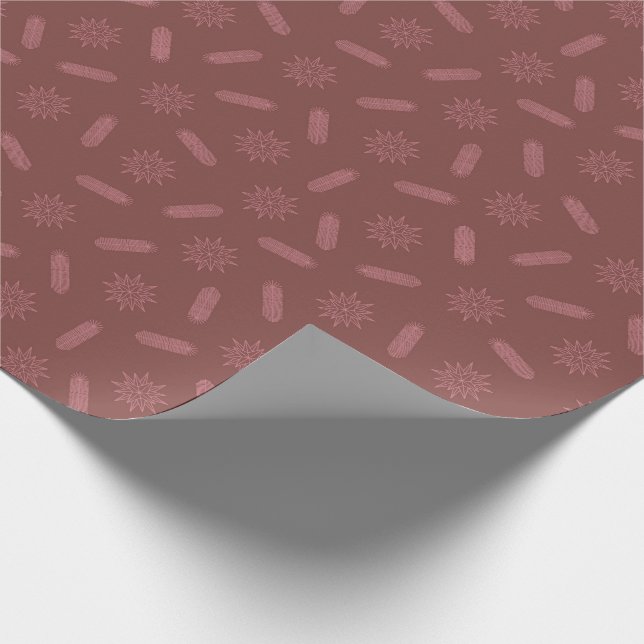 Antique Rosa Stars och Träd Brunches Presentpapper (Hörn)