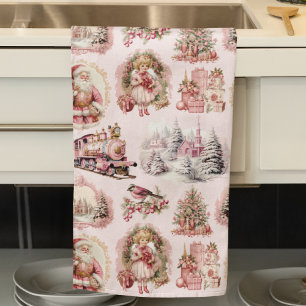 Antique Rosa Victorian jul Kitchen Towel Kökshandduk