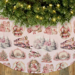 Antique Rosa Victorian Julgran Skirt Julgransmatta Borstad Polyester