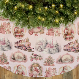 Antique Rosa Victorian Julgran Skirt Julgransmatta Borstad Polyester