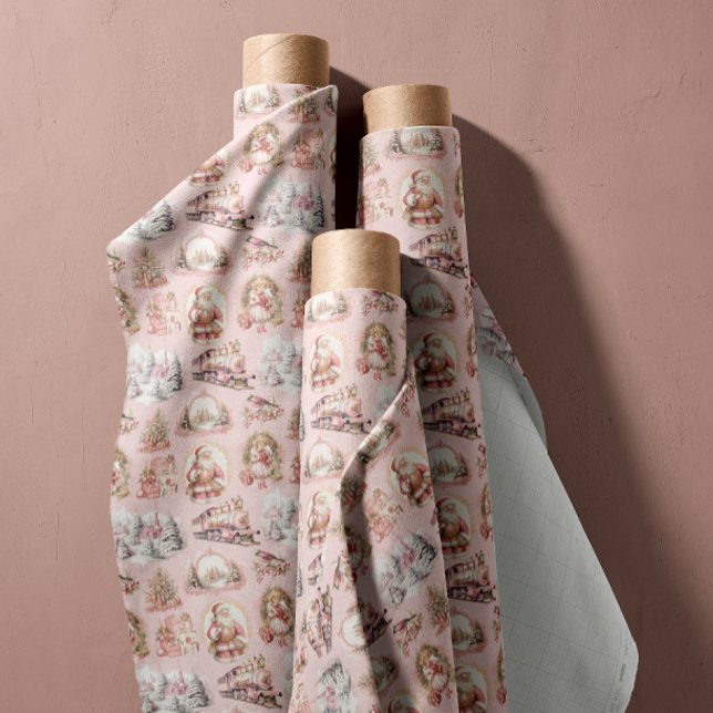 Antique Rosa Victorian Vintage jul Fabric Tyg (Skapare uppladdad)