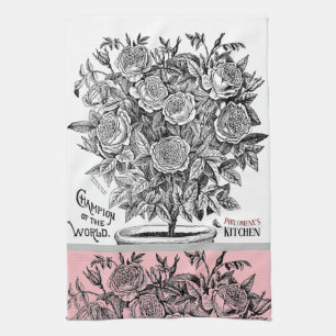 Antique Rosebush - Ditt val av Rosa Kökshandduk