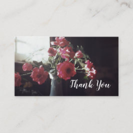 Antique Rosor i Vas Blommigt Tack Ro Visitkort