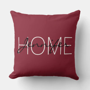 Antique ruby färg home monogram kudde