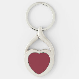  Antique Ruby (fast färg)  Twisted Heart Silverfärgad Nyckelring