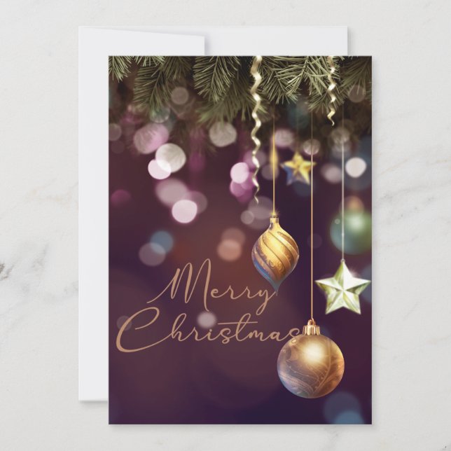 Antique Ruby God jul Dekorations Julkort (Framsida)