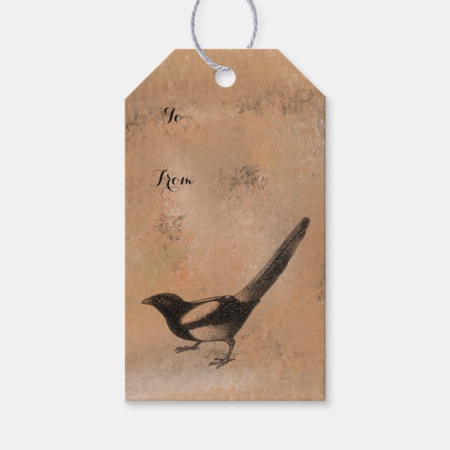 Antique Rustic Bird Presentetikett (Framsidan)