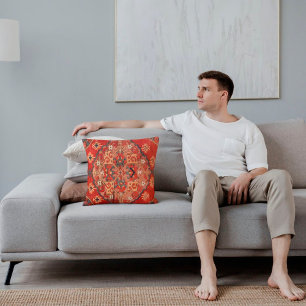 Antique Rusty Red Oriental Turkisk Kilim Matta Kudde