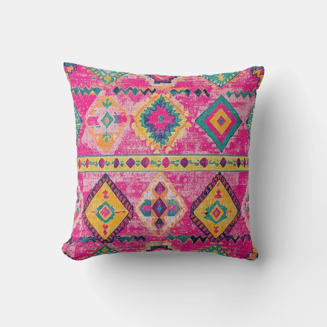 Antique Rusty Rosa Guld Oriental Turkisk kilim Mat Kudde (Framsida)