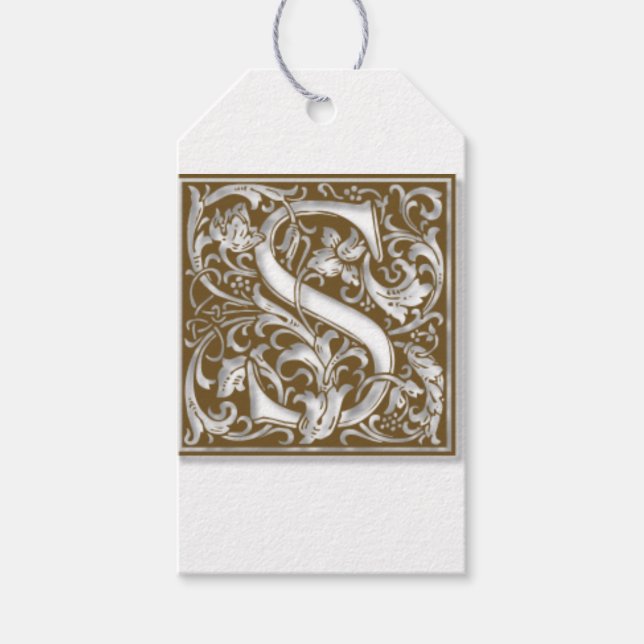 Antique S Monogram Presentetikett (Framsidan)