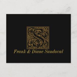 Antique S Monogram Vykort