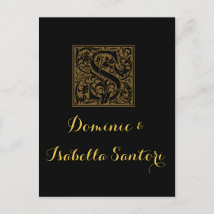 Antique S Monogram Vykort