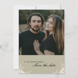 Antique Sage Green Whispered Petals Elegant photo Spara Datumet